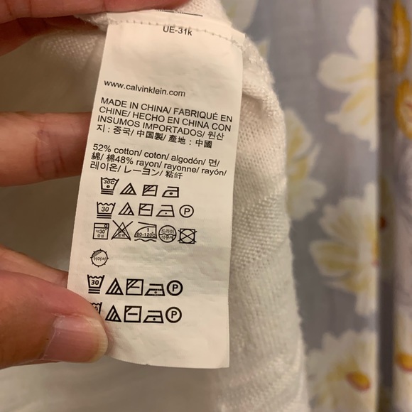 Calvin Klein Jeans White Marbled Knit Sweater L - Picture 6 of 15